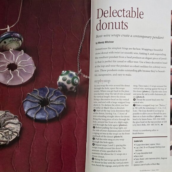 Bead And Button Magazine June 2001 Projects For Fashionable Jewelry And Accessor - Picture 13 of 16